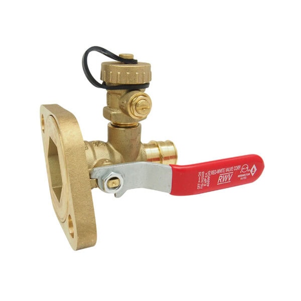 2425AB DZR Lead Free Brass PEX Pump Flange Ball Valve with Drain